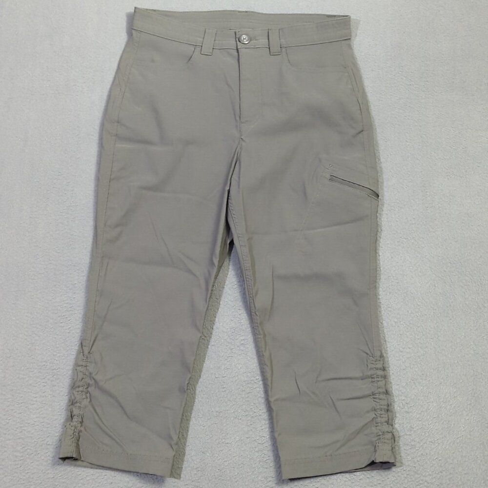 Eddie Bauer Pants Women's 12 Gray Rainier Capris Nylon Outdoor Hiking Camping
